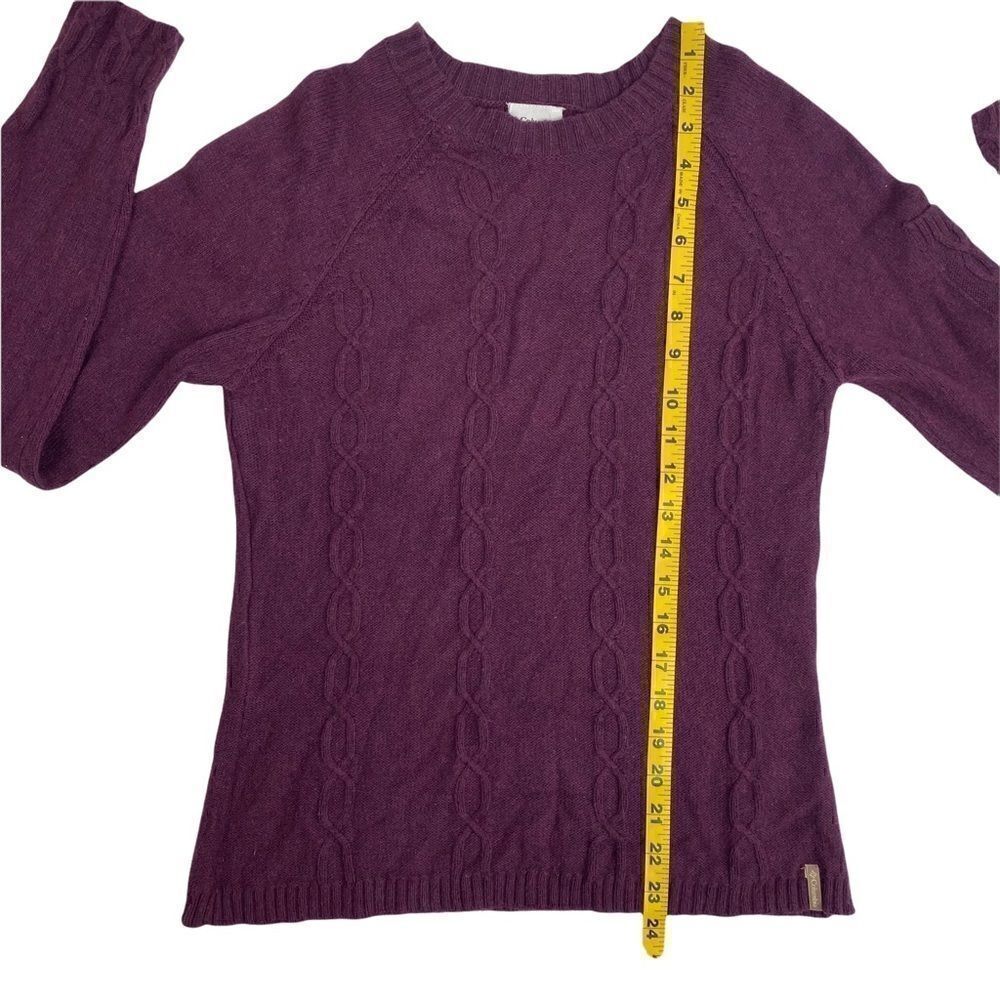 Columbia Womens Sweater Purple Long Sleeve Crew Neck Chunky Cable Knit Small S - Picture 8 of 9